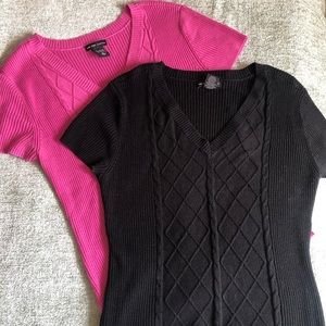 NY&CO Pink and Black Sweaters